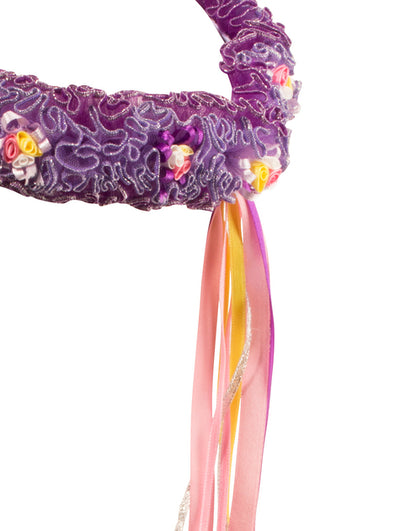 Bandeau élastique de tête violet et fleurs Dreamy Dress-Ups