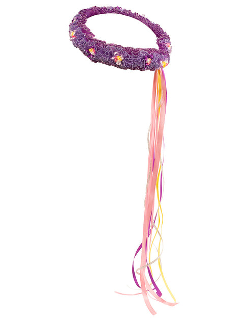 Bandeau élastique de tête violet et fleurs Dreamy Dress-Ups