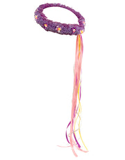 Bandeau élastique de tête violet et fleurs Dreamy Dress-Ups