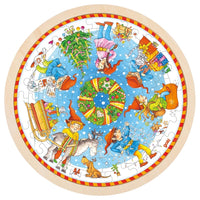 Goki Puzzle de Noël Rond en bois