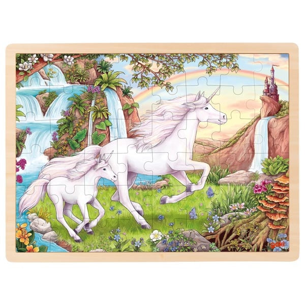 Puzzle en bois Licorne GOKI - 48 pièces