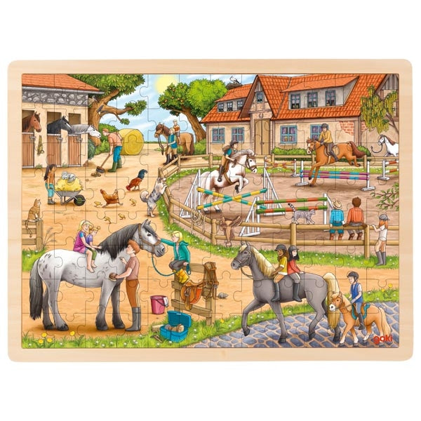 Puzzle en bois Le Manège GOKI - 96 pièces