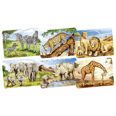 Mini-puzzles en bois Animaux Africains