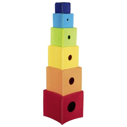 Cubes à empiler arc-en-ciel Goki