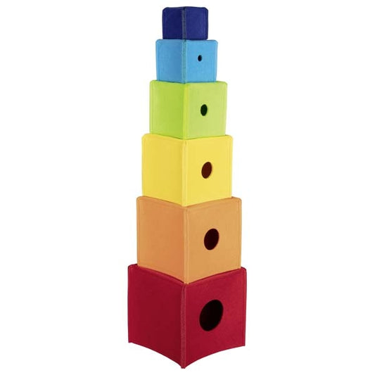 Cubes à empiler arc-en-ciel Goki