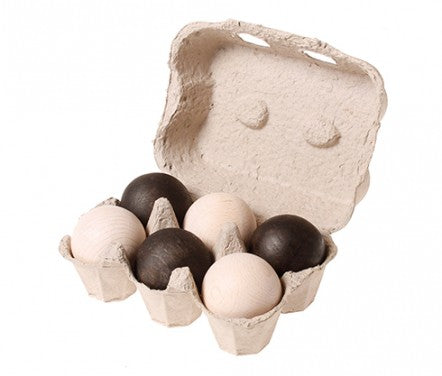6 boules en bois Monochrome Grimm's