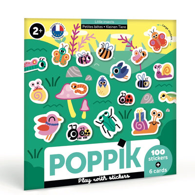 6 Cartes et 100 gommettes créatives Petits Insectes POPPIK