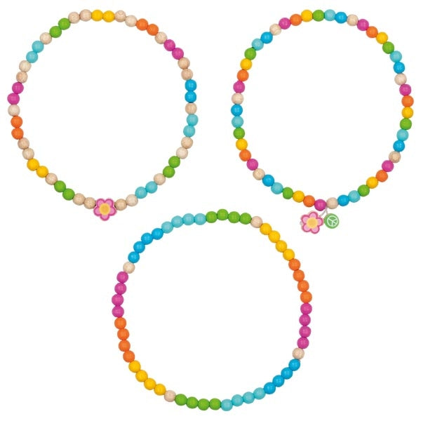 Goki Collier en bois coloré Flower Power