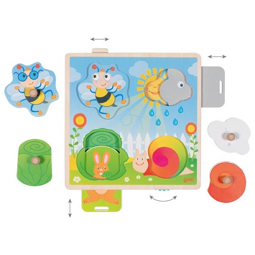 GOKI Puzzle en bois Images cachées Dans le jardin