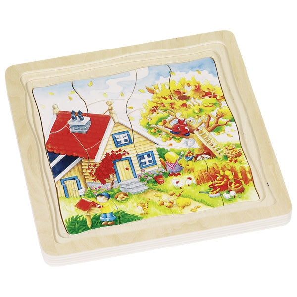 Puzzle en bois Les 4 saisons - 4 couches GOKI