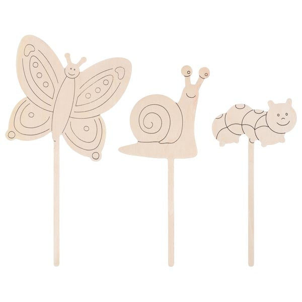 Décorations en bois pour pot de fleurs à colorier Goki