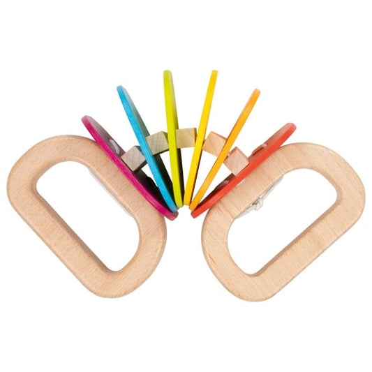 Hochet arc-en-ciel en bois GOKI