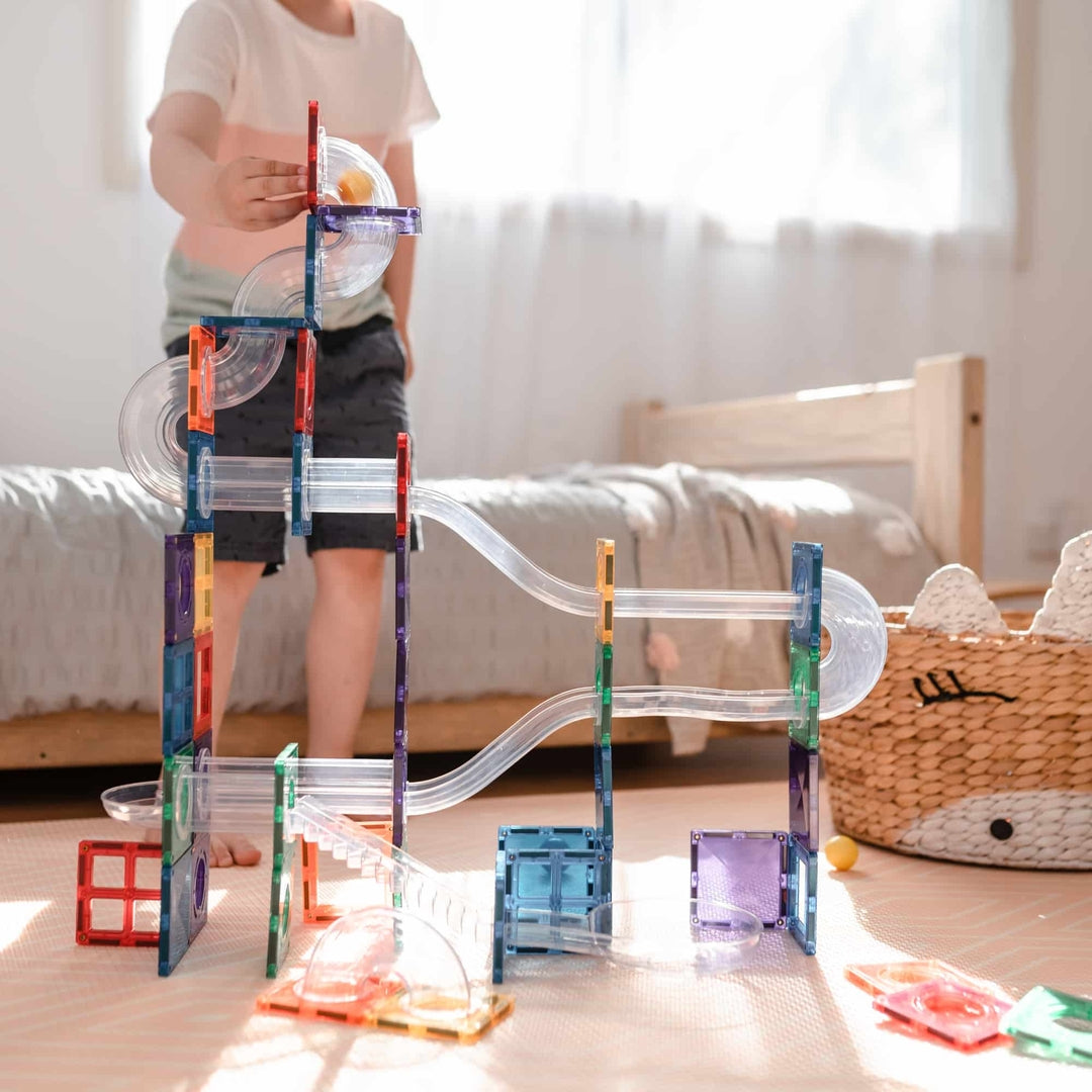 Pack CONNETIX Parcours à billes arc-en-ciel + Mini pack 24 pièces