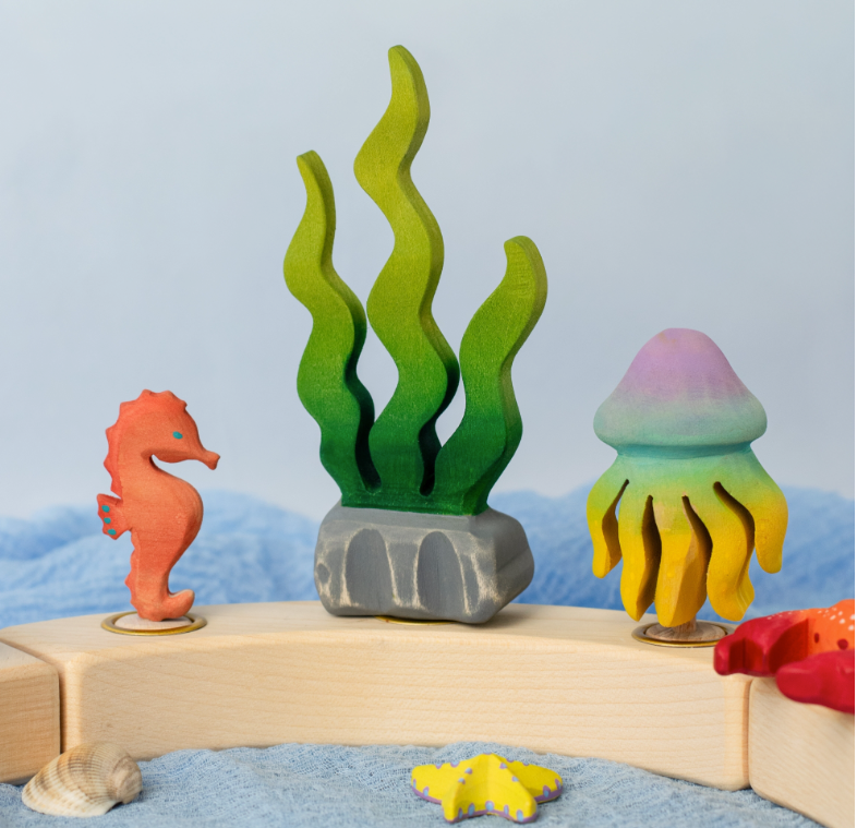 BumbuToys Figurine en bois pour couronne de célébration Algue