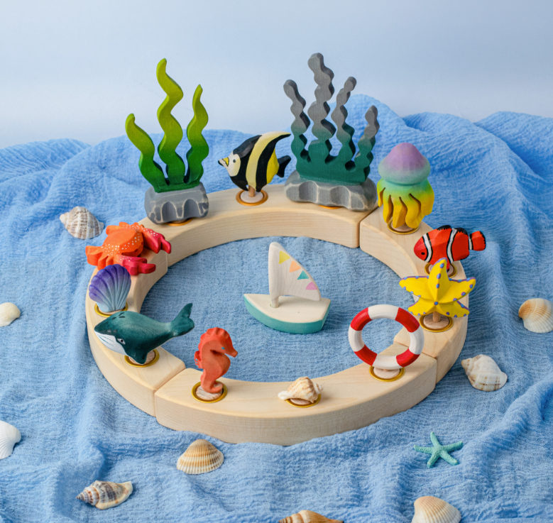 BumbuToys Figurine en bois pour couronne de célébration Algue