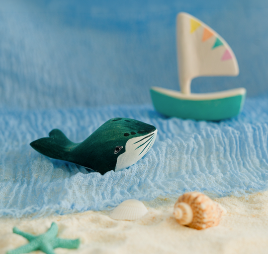 BumbuToys Figurine en bois pour couronne de célébration Baleine