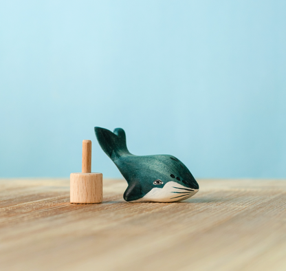 BumbuToys Figurine en bois pour couronne de célébration Baleine