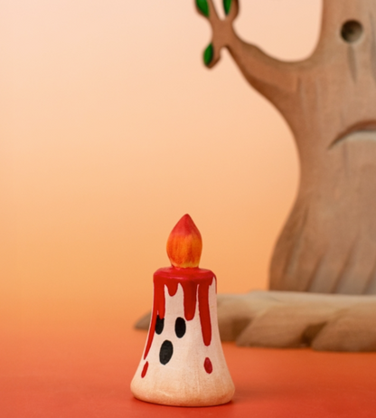 BumbuToys Figurine en bois pour couronne de célébration Bougie Rouge magique