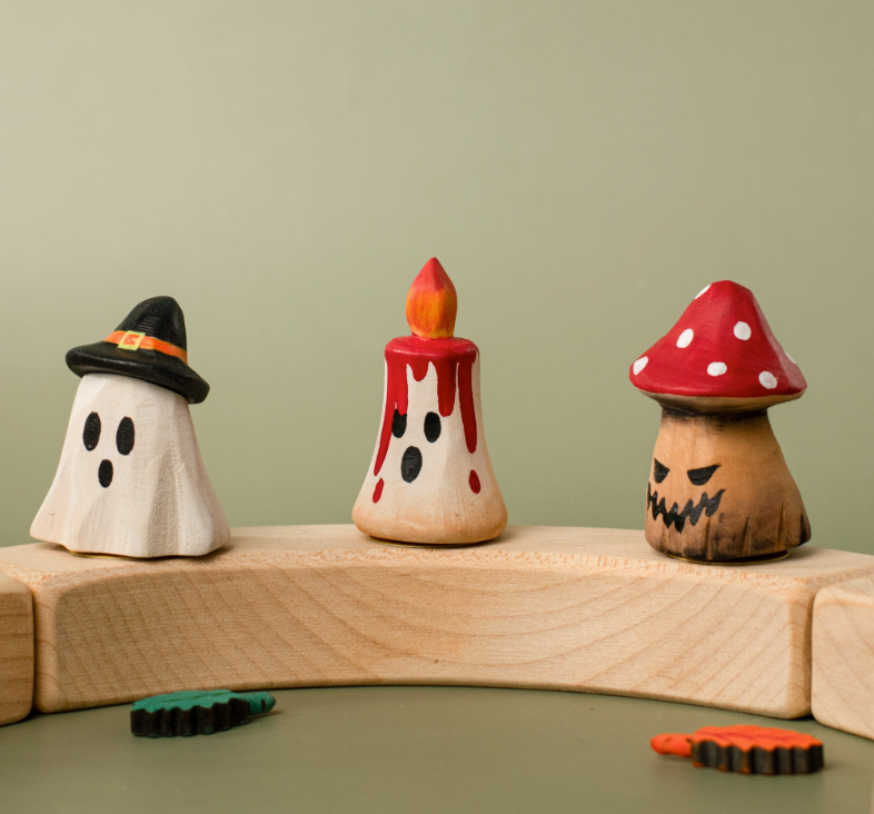 BumbuToys Figurine en bois pour couronne de célébration Bougie Rouge magique