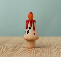 BumbuToys Figurine en bois pour couronne de célébration Bougie Rouge magique