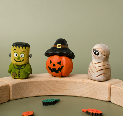 BumbuToys Figurine en bois pour couronne de célébration Citrouille Magique
