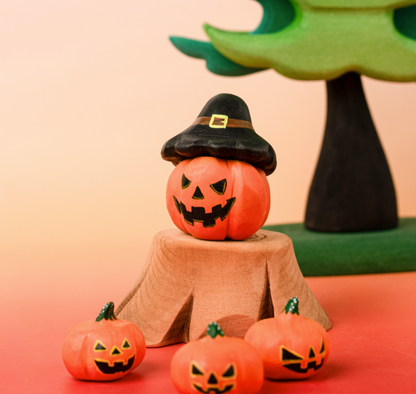 BumbuToys Figurine en bois pour couronne de célébration Citrouille Magique
