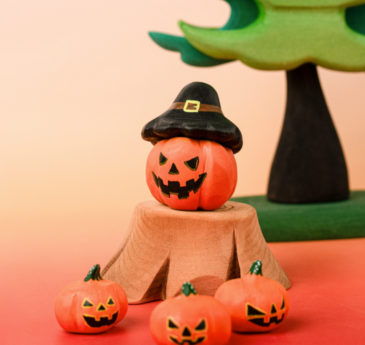 BumbuToys Figurine en bois pour couronne de célébration Citrouille Magique