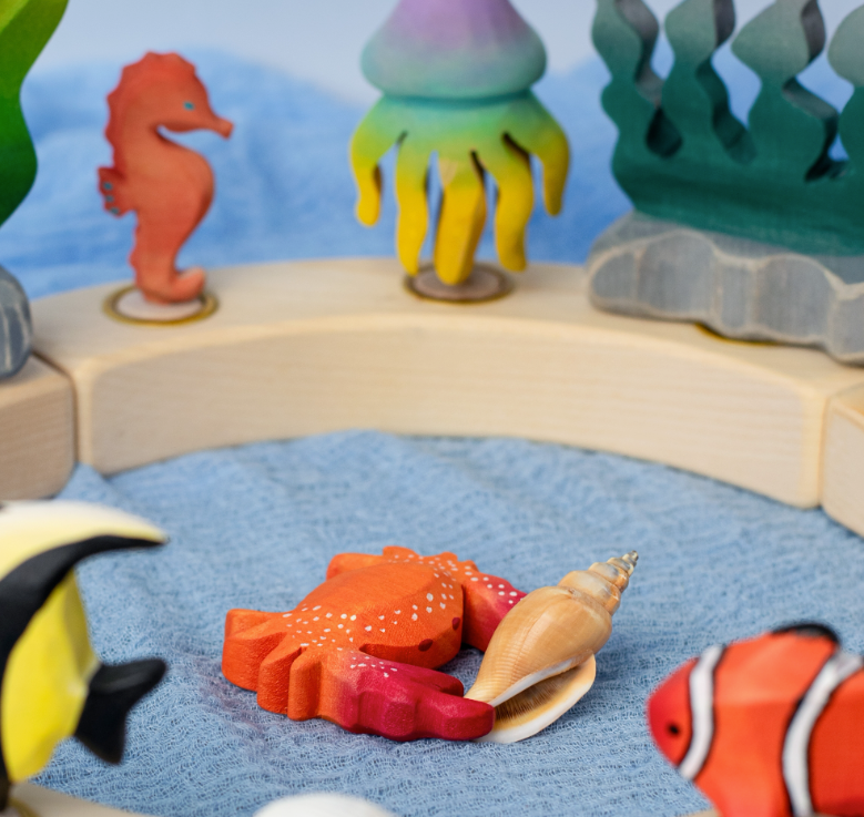 BumbuToys Figurine en bois pour couronne de célébration Crabe