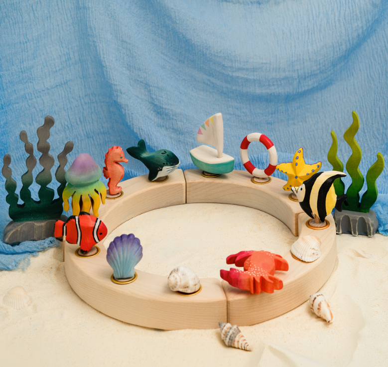 BumbuToys Figurine en bois pour couronne de célébration Crabe