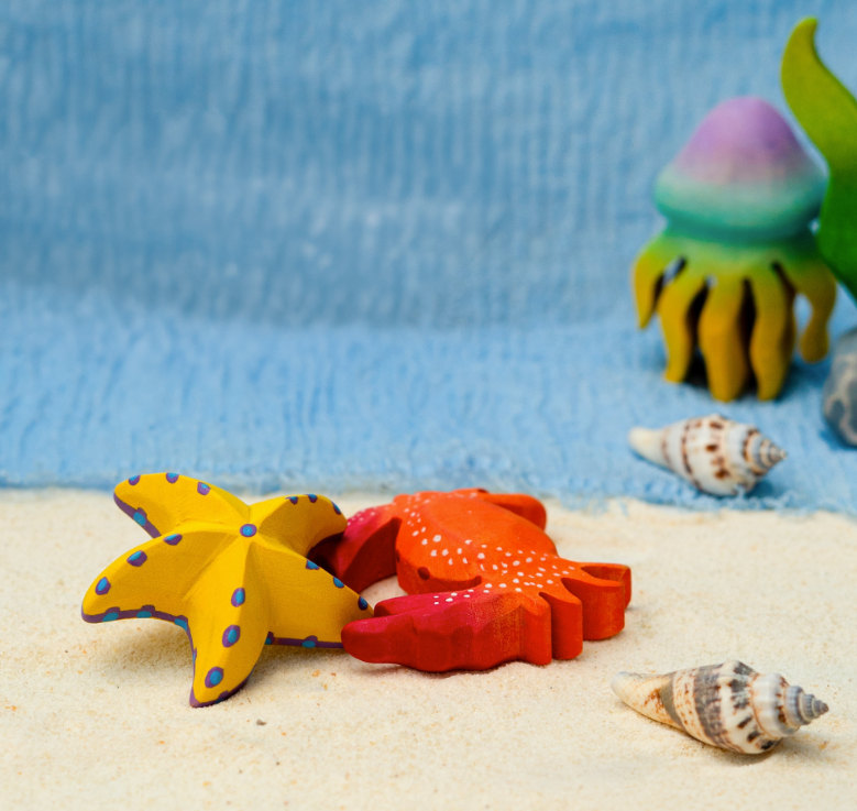 BumbuToys Figurine en bois pour couronne de célébration Crabe