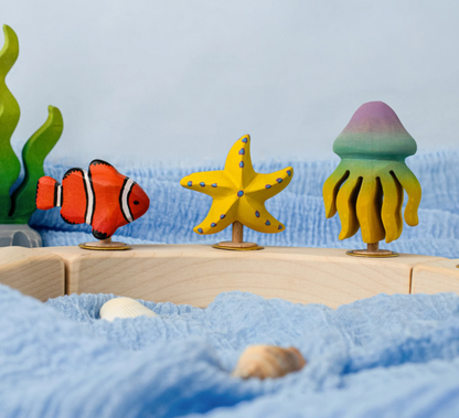 BumbuToys Figurine en bois pour couronne de célébration Etoile de mer