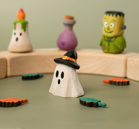 BumbuToys Figurine en bois pour couronne de célébration Fantôme Magicien