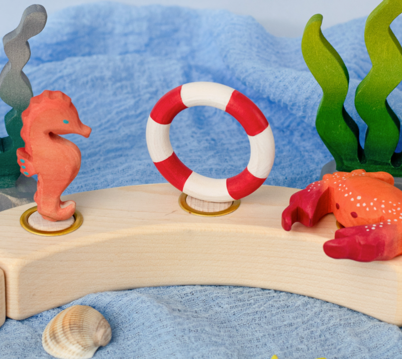 BumbuToys Figurine en bois pour couronne de célébration Hippocampe