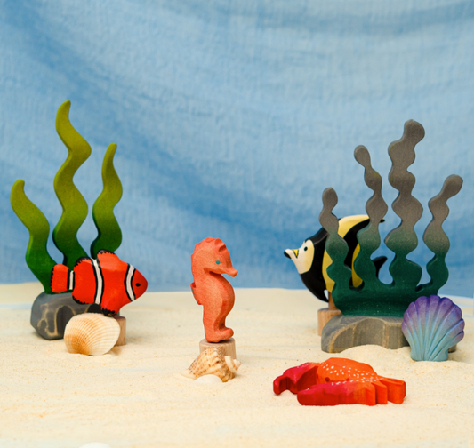 BumbuToys Figurine en bois pour couronne de célébration Poisson-clown