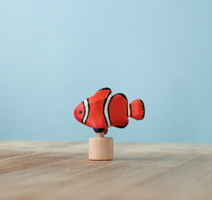 BumbuToys Figurine en bois pour couronne de célébration Poisson-clown
