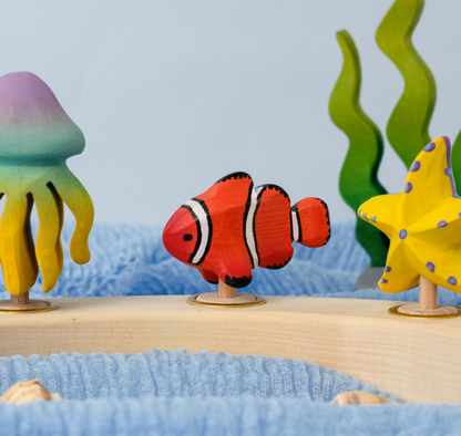 BumbuToys Figurine en bois pour couronne de célébration Poisson-clown