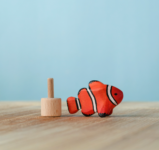 BumbuToys Figurine en bois pour couronne de célébration Poisson-clown