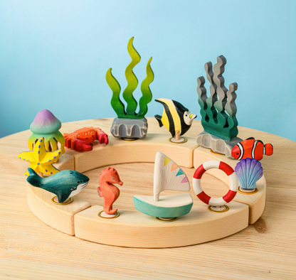 BumbuToys Figurine en bois pour couronne de célébration Poisson-clown