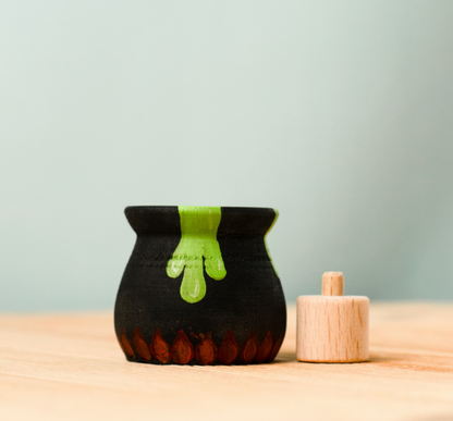 BumbuToys Figurine en bois pour couronne de célébration Chaudron magique