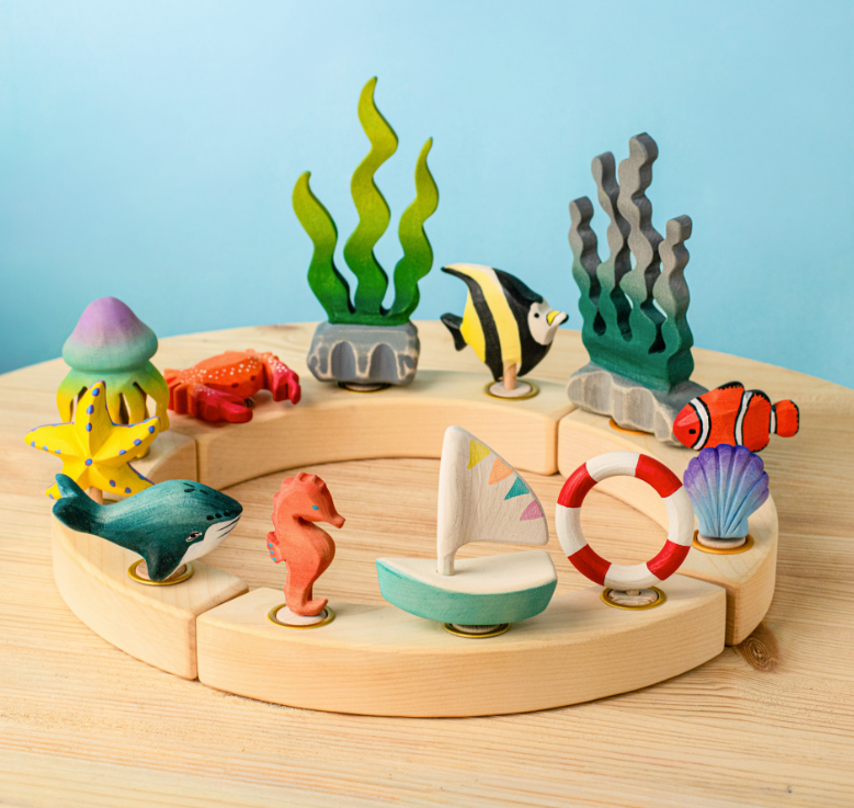 BumbuToys Figurine en bois pour couronne de célébration Zancle Cornu