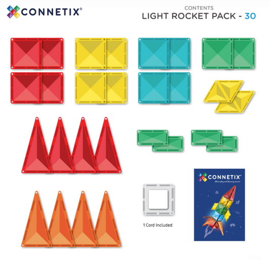 Connetix Light Rocket - Fusée Lumineuse jeux magnétiques - 30 pièces