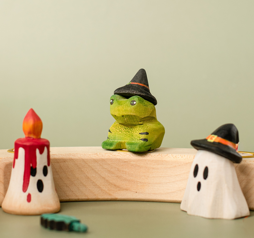 BumbuToys Figurine en bois pour couronne de célébration Grenouille Enchantée