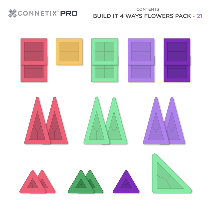 CONNETIX PRO Fleurs à construire - 21 pièces