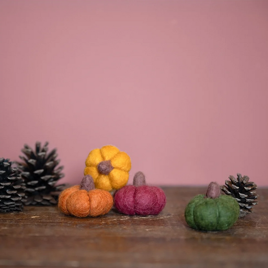 Citrouille Small en feutrine de laine - Bordeaux