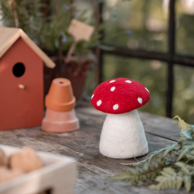 Champignon en feutrine de laine - Sjaal met Verhaal