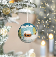 Boule de Noël en feutrine de laine Le Chalet - Sjaal met Verhaal