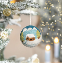 Boule de Noël en feutrine de laine Le Chalet - Sjaal met Verhaal