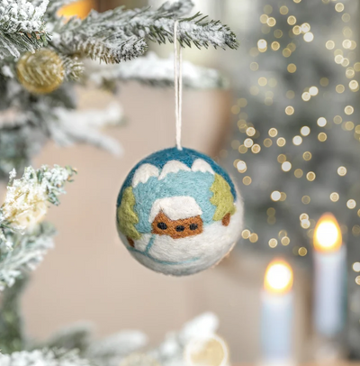 Boule de Noël en feutrine de laine Le Chalet - Sjaal met Verhaal