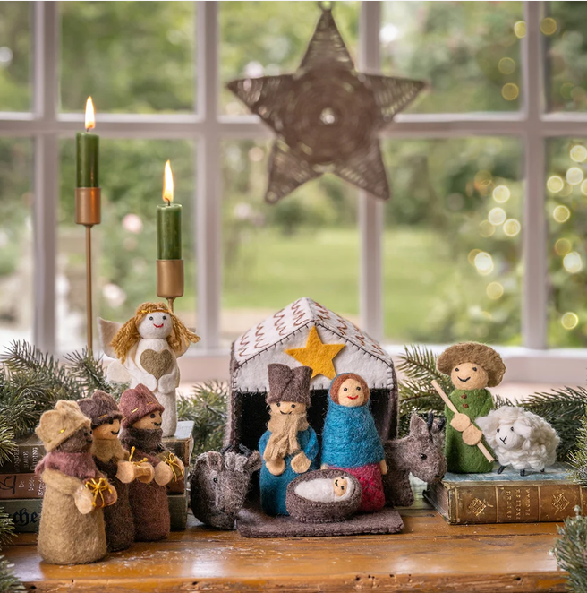 Crèche de Noël en feutrine de laine Couleur