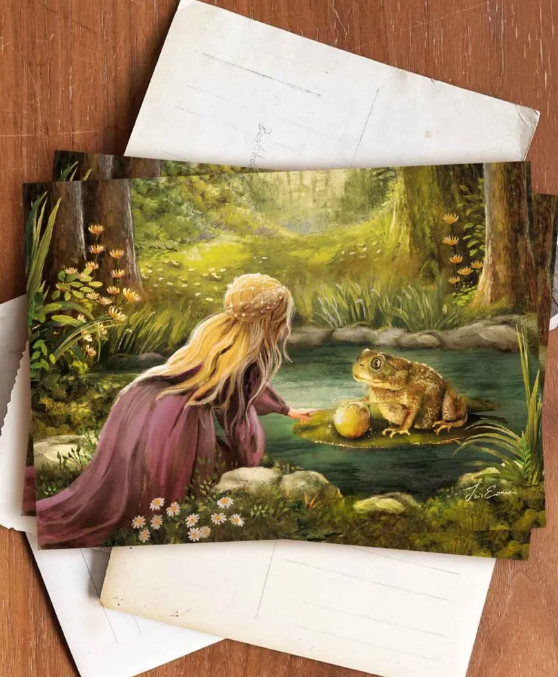 Carte postale - Esther Iris - Le roi grenouille conte des frères Grimm